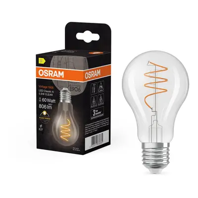 Čirá LED žárovka E27 5.9W VINTAGE CLASSIC A, teplá bílá