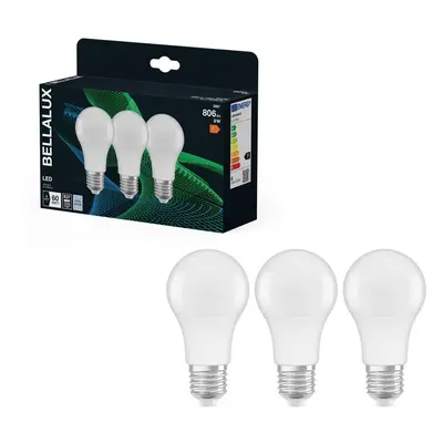 3x matná LED žárovka E27 8.5W CLASSIC A, studená bílá