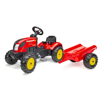 FALK Šlapací traktor 2058L Country Farmer s přívěsem - červený