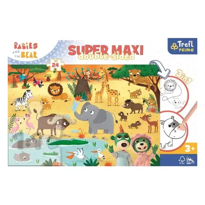 Oboustranné puzzle Treflíci v ZOO SUPER MAXI 24 dílků