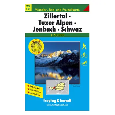 151 Zillertal, Tuxer Alpen, Jenbach, Schwaz 1:50 000