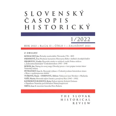 Slovenský časopis historický 1/2022