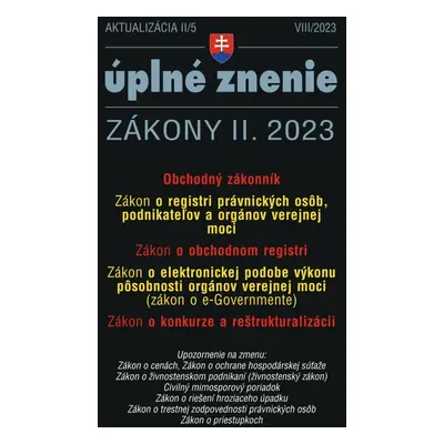 Aktualizácia II/5 2023 – Obchodný zákonník a obchodný register