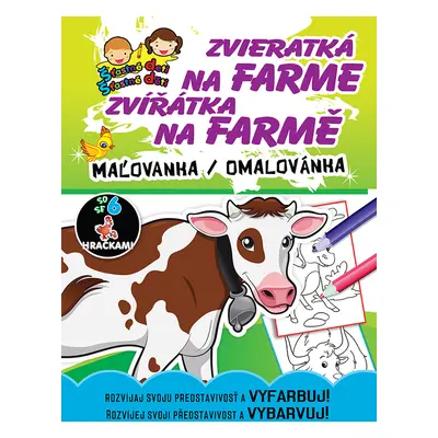 Zvieratká na farme Zvířátka na farmě, maľovanka / omalovánka