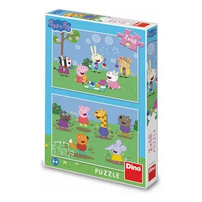 Puzzle 2x48 Peppa Pig a kamarádi