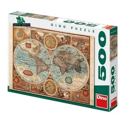 Puzzle 500 Mapa světa z roku 1626