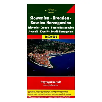 Automapa Slovinsko, Chorvatsko, Bosna a Hercegovina