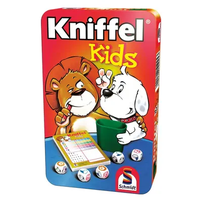 Dětská hra s kostkami Kniffel Kids v plechové krabičce