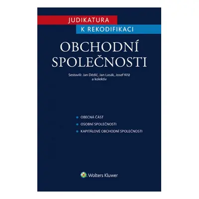 Judikatura k rekodifikaci Obchodní společnosti