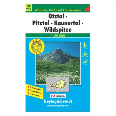 251 Ötztal, Pitztal, Kaunertal, Wildspizte 1:50 000