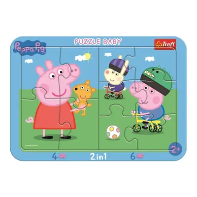 Baby puzzle Šťastné prasátko Peppa 2v1