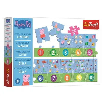 Vzdělávací puzzle Čísla Prasátko Peppa