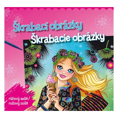 Škrabací obrázky/Škrabacie obrázky růžový sešit/růžový zošit