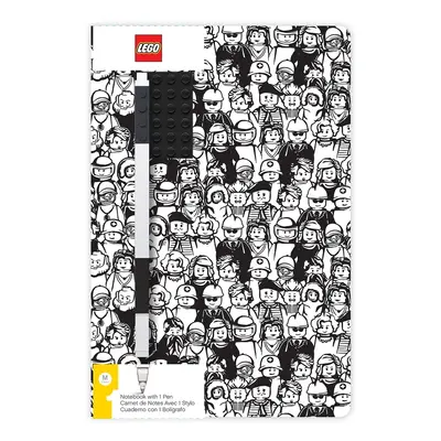 LEGO Stationery Zápisník A5 s černým perem Minifigure Brick