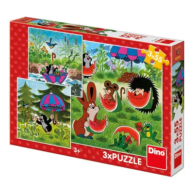 Puzzle 3x55 Krteček a paraplíčko