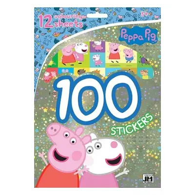 100 samolepek s omalovánkovými listy Prasátko Peppa