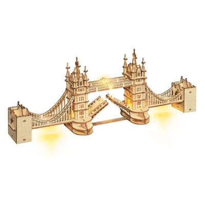 3D dřevěné puzzle svítící Tower Bridge