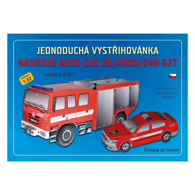 Jednoduchá vystřihovánka hasičské auto