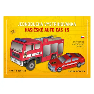 Jednoduchá vystřihovánka hasičské auto