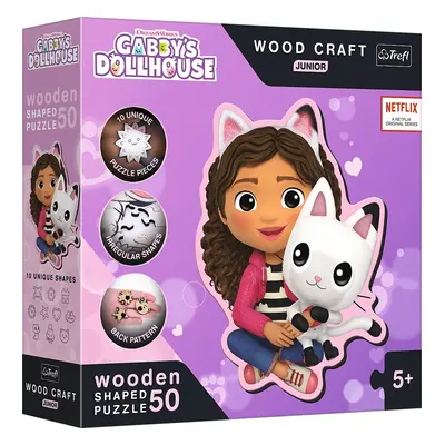 Wood Craft Junior puzzle Gábinin kouzelný domek: Gábi a její kotě