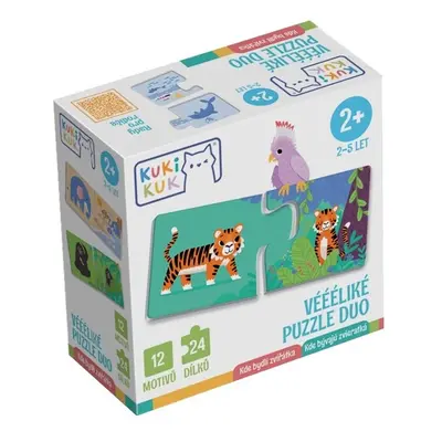 Véééliké puzzle duo Kde bydlí zvířátka