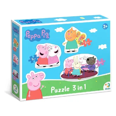 Puzzle Prasátko Peppa Kamarádi 3v1