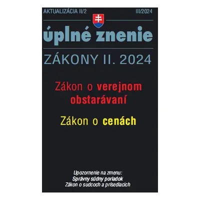 Aktualizácia II/2 2024 Zákon o verejnom obstarávaní Zákon o cenách