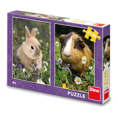 Puzzle 2x48 Králíček a morče