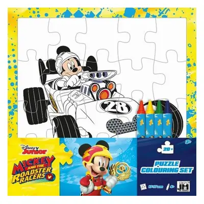 Omalovánkové puzzle s voskovkami Mickeyho klubík