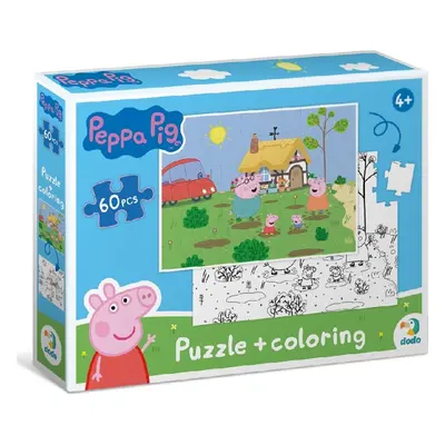 Oboustranné puzzle Prasátko Peppa Na chalupě