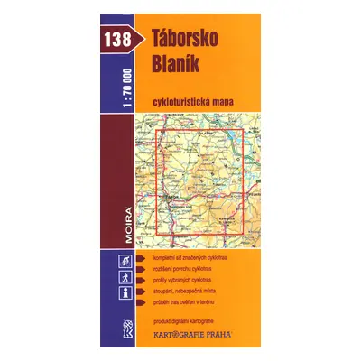 Táborsko Blaník cykloturistická mapa 1:70 000