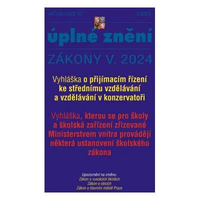 Aktualizace V/1 Vyhláška o přijímacím řízení ke střednímu vzdělávání