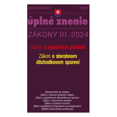 Aktualizácia III/1 2024 – Sociálne poistenie a starobné dôchodkové sporenie