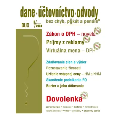 DUO 9/2024 – Dane, účtovníctvo, odvody bez chýb, pokút a penále