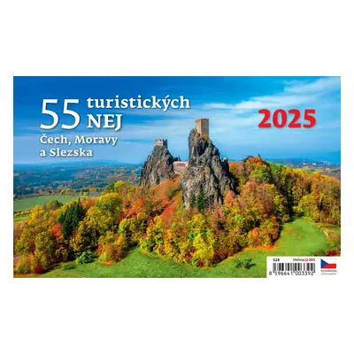 55 turistických NEJ Čech, Moravy a Slezska 2025 - stolní kalendář