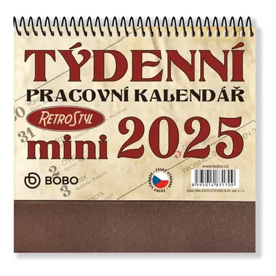 Pracovní kalendář 2025 Retro Mini - stolní kalendář