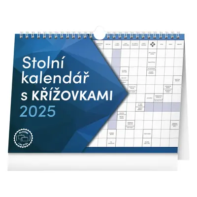 Stolní kalendář s křížovkami 2025 s háčkem - stolní kalendář