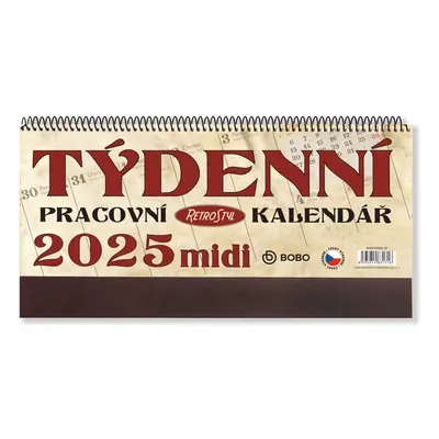 Pracovní kalendář 2025 Retro Midi - stolní kalendář