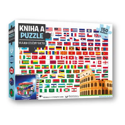 Kniha a puzzle Vlajky celého sveta