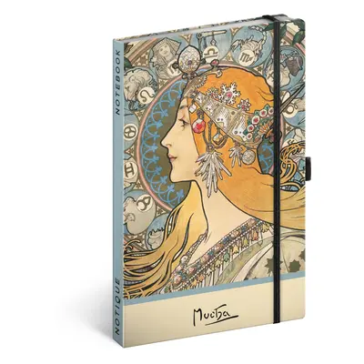 Notes Alfons Mucha Zodiak tečkovaný