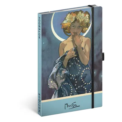 Notes Alfons Mucha Luna tečkovaný