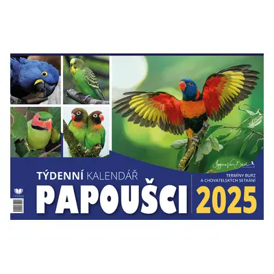 Papoušci týdenní stolní kalendář 2025