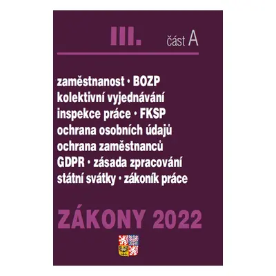 Zákony III/2022 část A – Zákoník práce