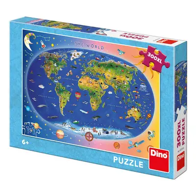 Puzzle 300XL Dětská mapa Svět