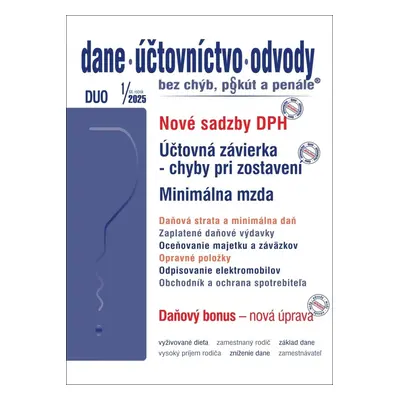 DUO 1/2025 – Nové sadzby DPH pre rok 2025