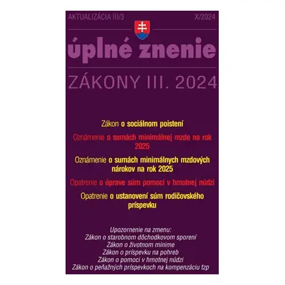 Aktualizácia III/3 2024 – Sociálne poistenie, minimálna mzda a mzdové nároky