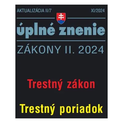 Aktualizácia II/7 2024 Trestný zákon, Trestný poriadok