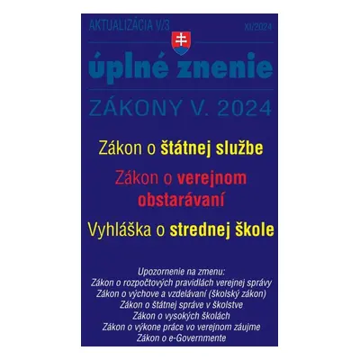 Aktualizácia V/3 2024 – štátna služba, informačné technológie verejnej správy