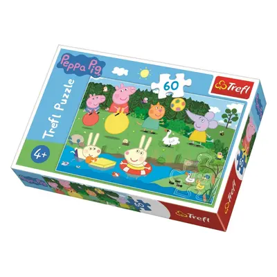 Puzzle Prasátko Peppa u rybníka