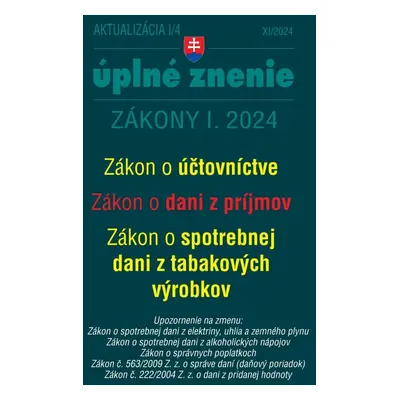 Aktualizácia I/4 2024 – daňové a účtovné zákony